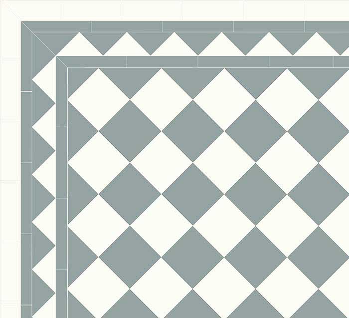Floor tiles - 15 x 15 cm greyish blue/white Winckelmans