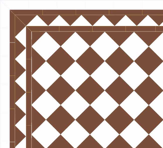 Floor tiles - 15 x 15 cm chocolate/white Winckelmans
