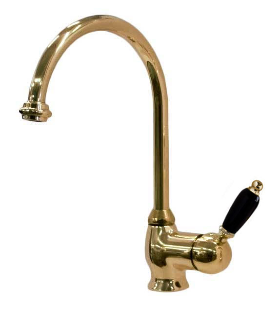 Kitchen Faucet - Finsbury brass with black handle