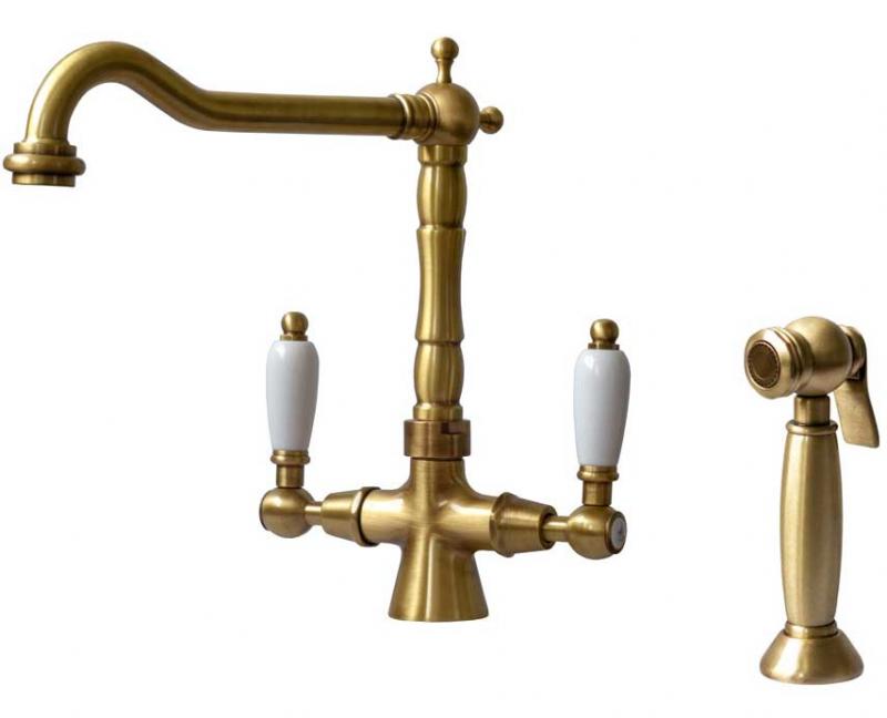 Kitchen Faucet - Chelsea bronze with separate hand spray