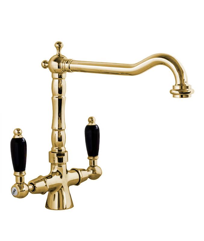 Kitchen Faucet - Chelsea brass with black details