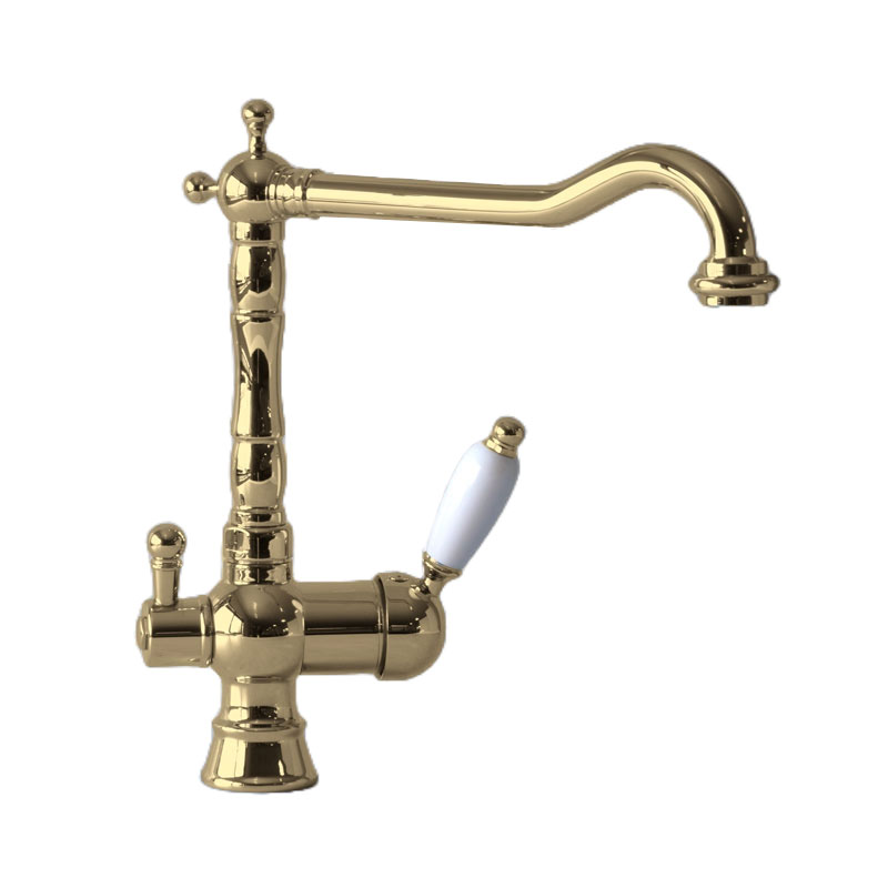 Kitchen Faucet - Nottingham brass with Dishwasher Shut off Valve - Brass