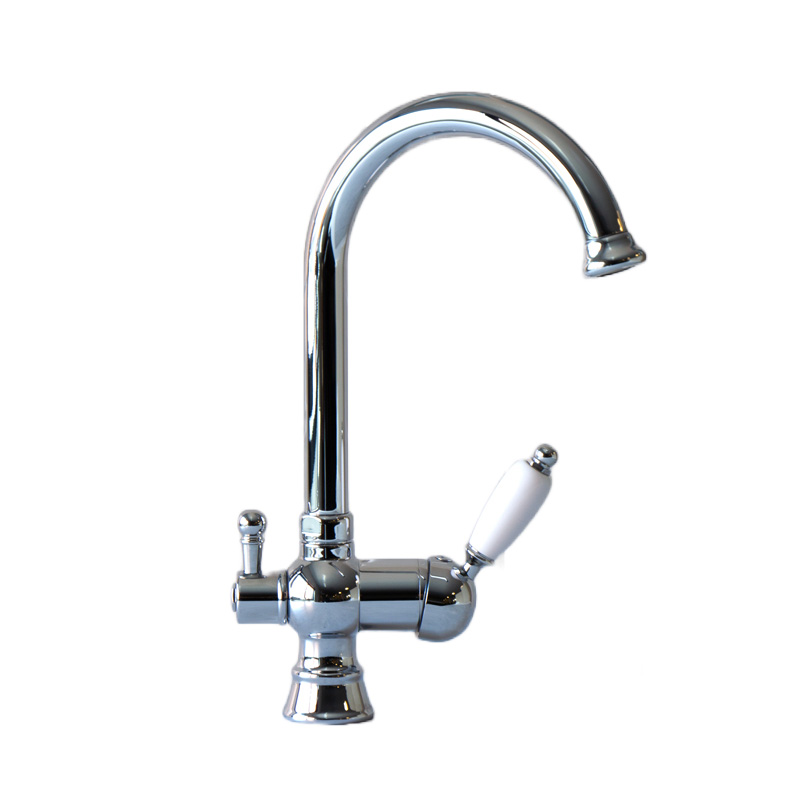 Kitchen Faucet Nottingham Gooseneck with Dishwasher Shut off Valve - Chrome