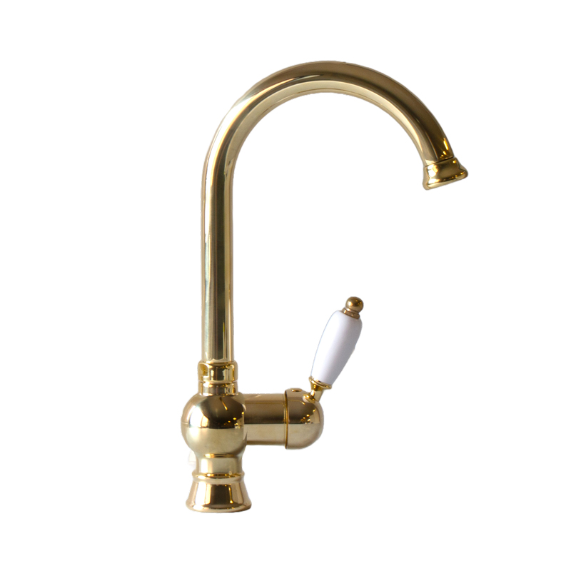 Kitchen Faucet - Nottingham gooseneck brass