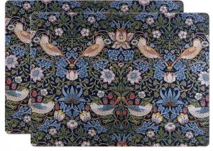 Bordbrikke 2-pakning - William Morris, Strawberry Thief - arvestykke - gammeldags dekor - klassisk stil - retro - sekelskifte