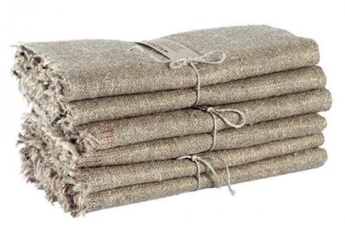 Towel 2-pcs Linen 50x70 cm burlap natural - old style - vintage style - classic interior - retro
