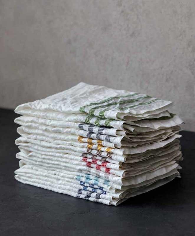 Kitchen towel 2-pcs - Linen 50 x 70 cm with stripes
