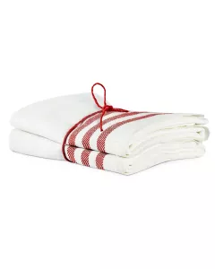 Kjøkkenhåndkle 2-pakning - Lin 50x70 cm, stripe hvit/rød