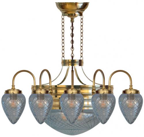 Chandelier - Nine-armed ring chandelier 1900