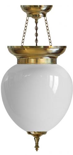 Foyer Bowl Lamp - 200 brass opal white glass - oldschool style - retro - vintage
