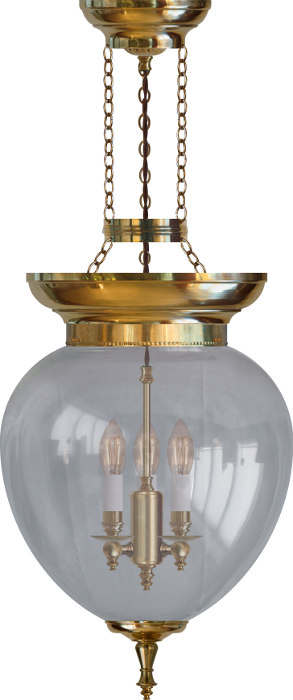 Foyer Bowl Lamp - 200 brass clear glass - old fashioned - oldschool style