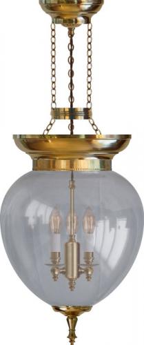 Foyer Bowl Lamp - 200 brass clear glass - old fashioned - oldschool style