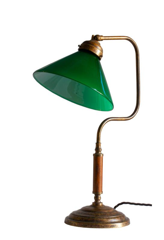 Tischlampe 1903 - Antik mit grünem Lampenschirm