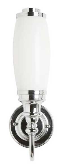 Baderomslampe Burlington - Vegglampett med frostet rørskjerm