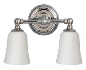 Baderomslampe - Vegglampe Coquet to-armet krom/frost - arvestykke - gammeldags dekor - klassisk stil - retro