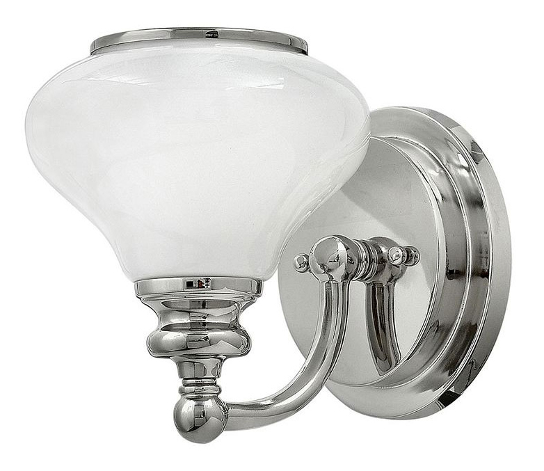 Badrumslampa - Vägglampa Frogmore krom/vit - sekelskiftesstil - gammaldags inredning - klassisk stil - retro