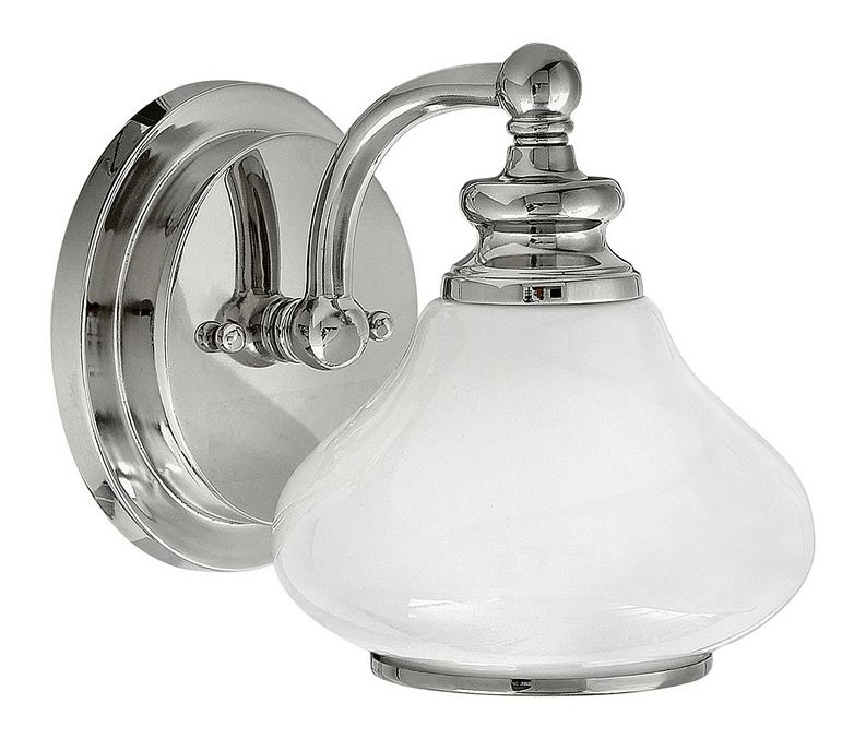 Badrumslampa - Vägglampa Frogmore krom/vit - sekelskiftesstil - gammaldags inredning - klassisk stil - retro