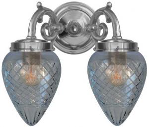 Vegglampe - Tegengren klar dråpe nickel - arvestykke - gammeldags dekor - klassisk stil - retro - sekelskifte