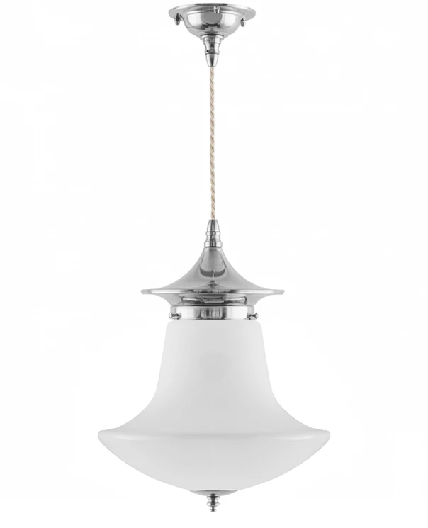 Ceiling Lamp - Dahlberg Cord Pendant 100 Nickel, Anchor Shade