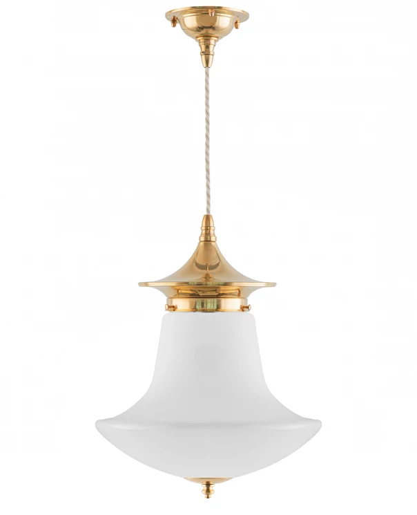 Ceiling Lamp - Dahlberg Cord Pendant 100 Brass, Anchor Shade