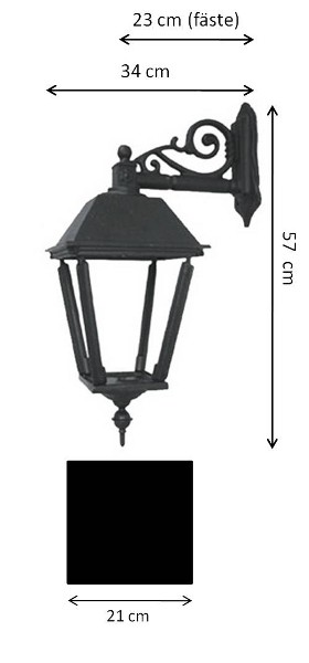 Exterior Lamp - Wall lantern Sollerö L4 down - old style - vintage style