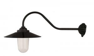 Utomhuslampa - Stallampa 90° krok, svart skärm - gammaldags inredning - klassisk stil - retro -sekelskifte