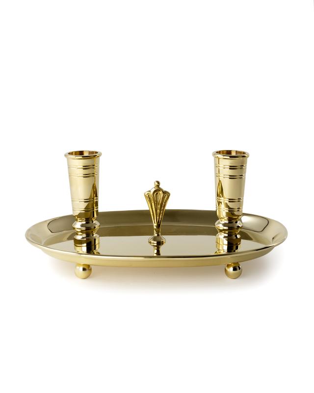 Double Candle Holder Brass - Solliden