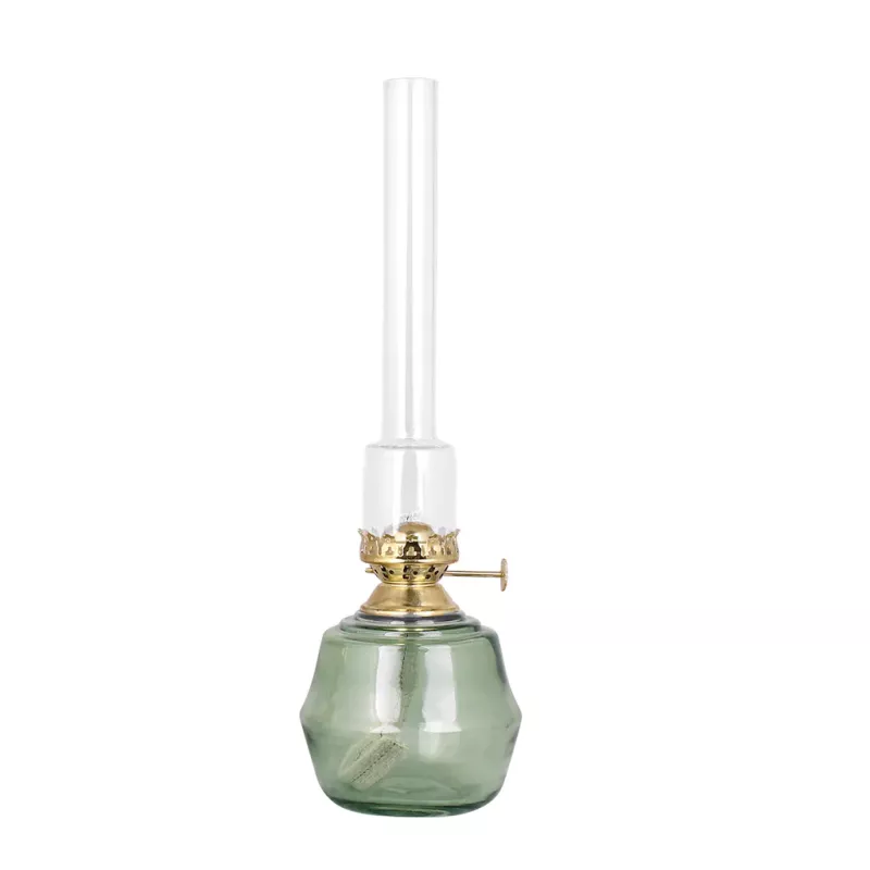 Kerosene Lamp - Brass/Light Green