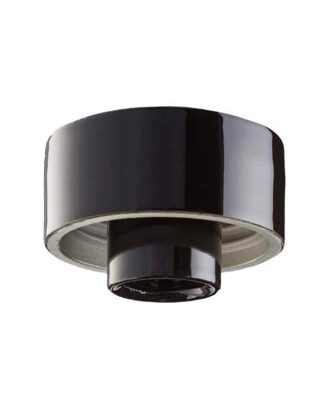 Porcelain light fixture base IP20 - Black/vertical