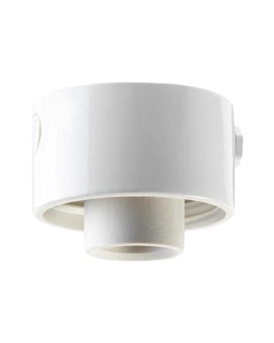 Porcelain light fixture base IP54 - White/angled/cableway