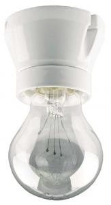 Gammaldags lamphållare vit porslin - Fotlamphållare rak - sekelskifte - gammal inredning