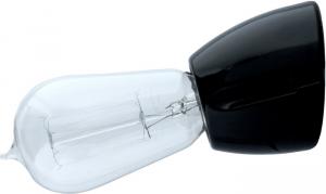 Lamphållare svart porslin - Fotlamphållare sned - klassisk inredning - retro