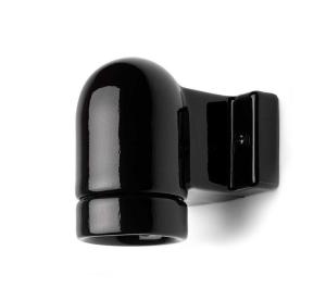 Lamp holder black porcelain - Wall mounted E27/Max 75W