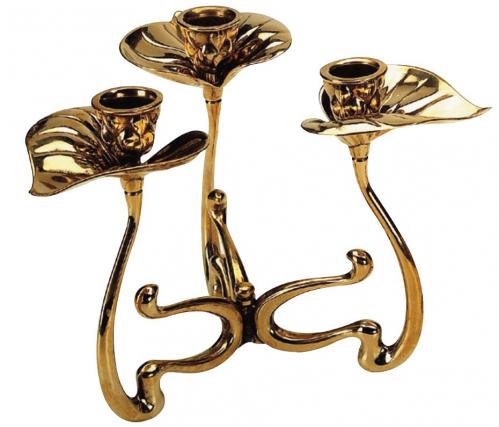 Candlestick - Art Nouveau threearmed - old style - retro - vintage interior - old classic style