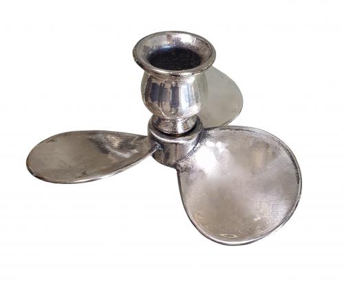 Small candle stick propeller silver - old style - vintage interior - classic style - retro