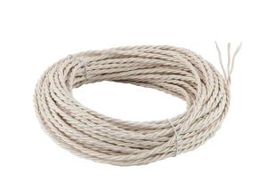 Textile cord - Yellow-white twisted 3-leading
