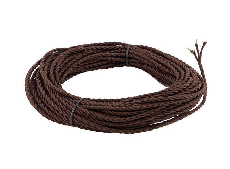 Textile cord - Brown twisted 3-lead