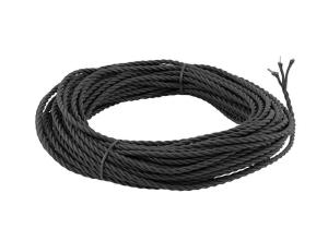 Textile cord - Black twisted 3-lead