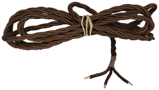 Textile cord - Brown twisted 3-leading
