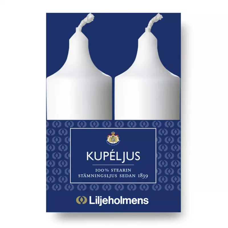 Liljeholmens Kupélys - Blokklys hvit 2-pack