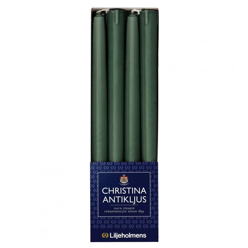 Liljeholmens Christinalys - 8-pack mørk grønn - arvestykke - gammeldags dekor - klassisk stil - retro - sekelskifte