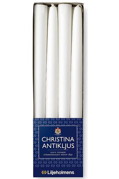 Liljeholmens Christinalys - 8-pack hvit - arvestykke - gammeldags dekor - klassisk stil - retro - sekelskifte