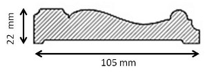 Foder - Vågpärla 105 mm - sekelskifte - gammal stil