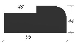 Dörrkarm Sekelskifte - Allmoge rundad 44x95 mm (hel längd 5,1 m) - gammaldags inredning - klassisk stil - retro - sekelskifte