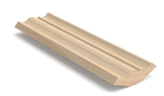 Wood crown molding for 135-degree vaulted ceilings - 13 x 43 mm (0.512 x 1.69 in.)