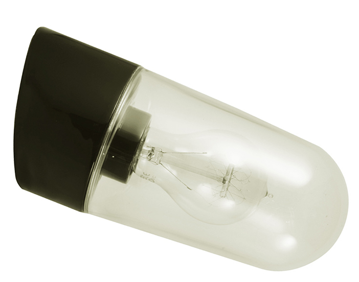 Porcelænslampe IP20 - Sort/skrå