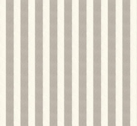 Lim & Handtryck Tapete – Klassische Streifen, Ast/Weiß