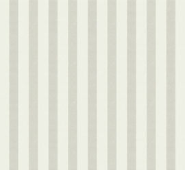 Lim & Handtryck Tapete – Klassische Streifen, Grau/Glimmer