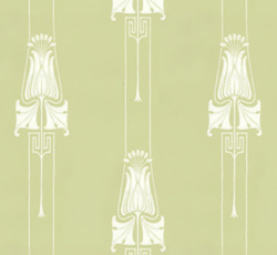 Lim & Handtryck Tapet - Slottsviken grön/vit - gammaldags stil - klassisk stil -retro