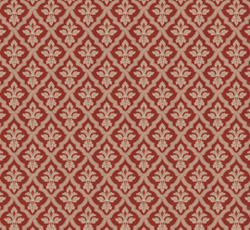 Lim & Handtryck Tapet - Liten lilje kvist/rød- arvestykke - gammeldags dekor - klassisk stil - retro - sekelskifte